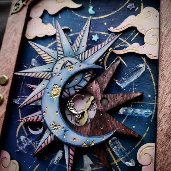 🔥🔥Handcrafted Moon Magic Diary: The Wizard's Hidden Key Grimmore