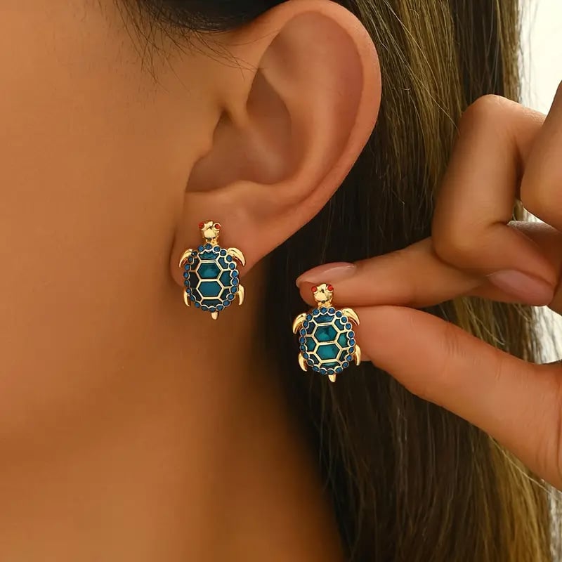 🔥Last Day 49% OFF -💍Cute Crystal Turtle Earrings🐢