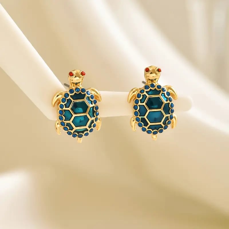 🔥Last Day 49% OFF -💍Cute Crystal Turtle Earrings🐢