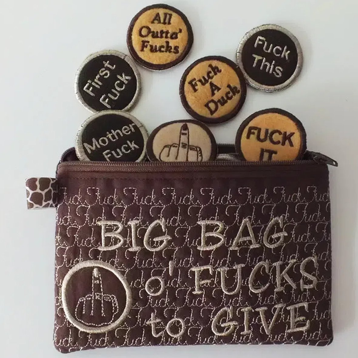🔥Hot Sale 49% OFF🔥Handmade Big Bag of F*cks to Give Zipper Pouch