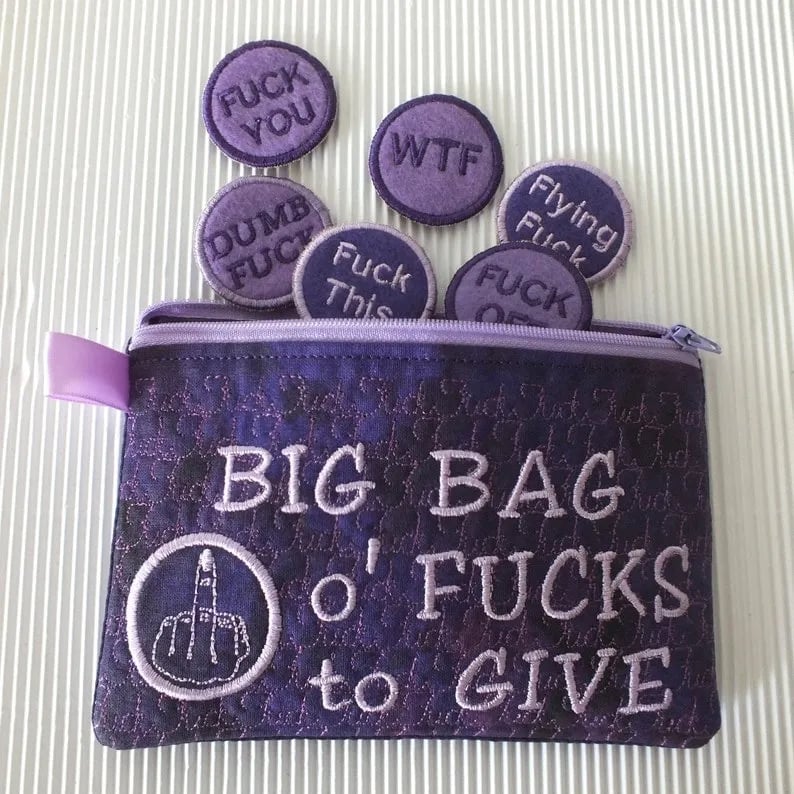 🔥Hot Sale 49% OFF🔥Handmade Big Bag of F*cks to Give Zipper Pouch