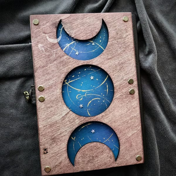 🔥🔥Handcrafted Moon Magic Diary: The Wizard's Hidden Key Grimmore