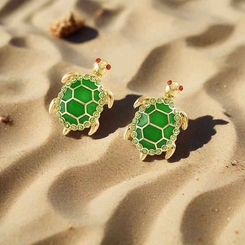 🔥Last Day 49% OFF -💍Cute Crystal Turtle Earrings🐢