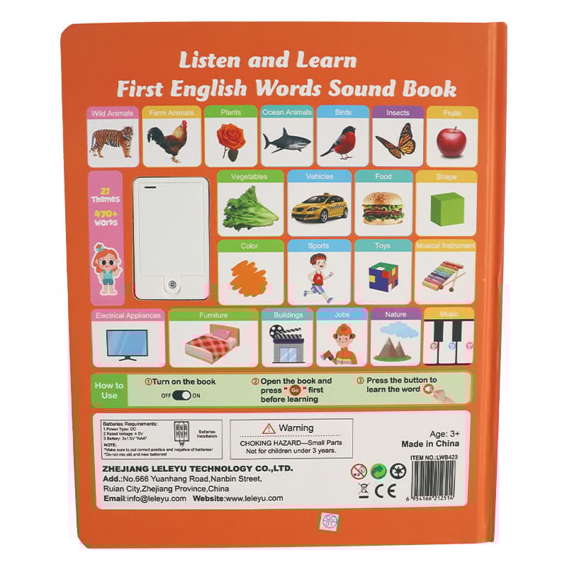 My First English Sound Toy – 470+ Words, 21 Themes, Fun Word Game & Bilingual Toys, Juguete Educativo for Educational Language, School Education & Perfect Educational Gift