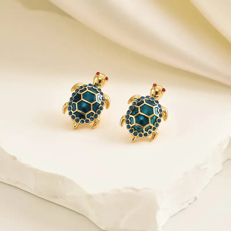 🔥Last Day 49% OFF -💍Cute Crystal Turtle Earrings🐢