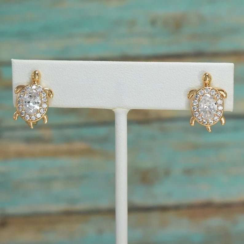 🔥Last Day 49% OFF -💍Cute Crystal Turtle Earrings🐢
