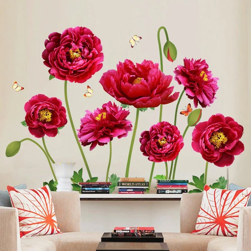 ❤🔥Flower wall sticker wallpaper🕰