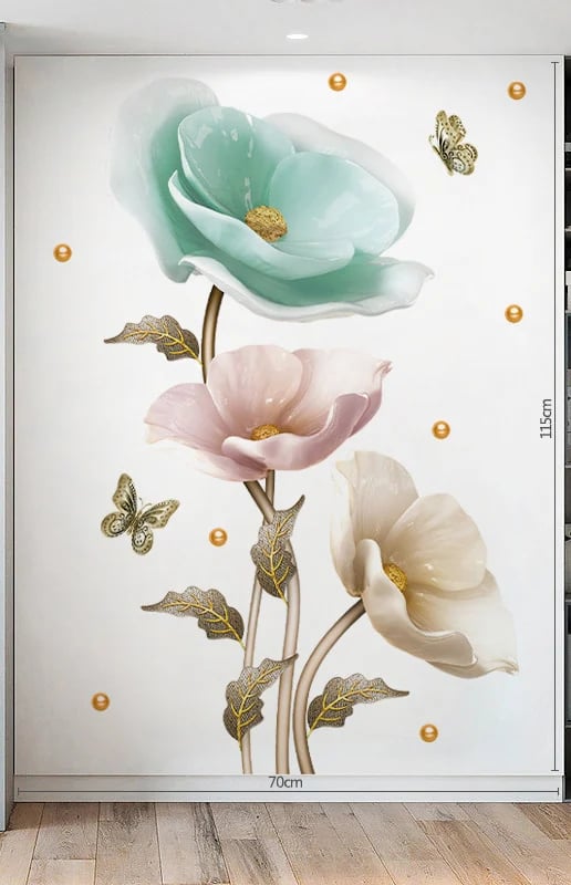 ❤🔥Flower wall sticker wallpaper🕰