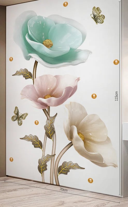 ❤🔥Flower wall sticker wallpaper🕰