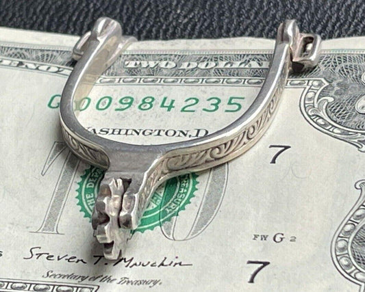 Vintage Western Spurs Sterling Silver Money Clip