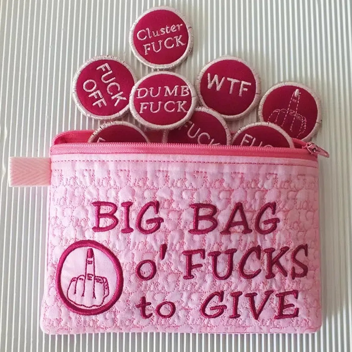 🔥Hot Sale 49% OFF🔥Handmade Big Bag of F*cks to Give Zipper Pouch