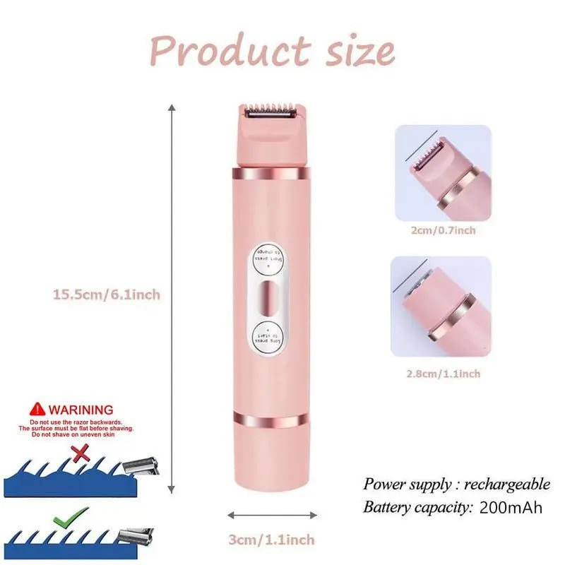 2 in 1 Electric Shaver for Women, 1 Box Rechargeable Electric Shaver & Accessories, Wet and Dry Use Body Trimmer for Home & Travel, Halloween, Christmas